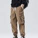 Mens Cargo Pants Relaxed Fit - Tactical Pant for Men Joggers Workout Stretch Sweatpants Hiking Drawstring with Pockets Construction Workwear Lightweight Fall Fashion 01# Khaki 3X-Large