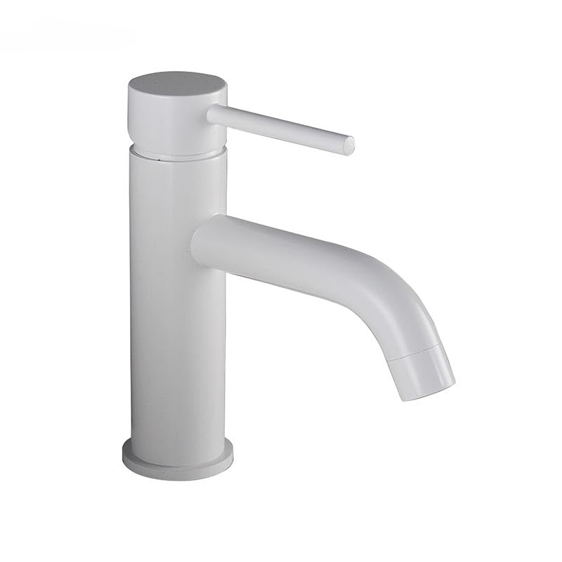 Robinet de lavabo blanc pour éliminer les traces de calcaire mitigeur monotrou