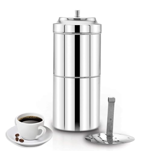 Image of SS 304 Stainless Steel South Indian Filter Coffee Maker 250ml | Madras Kaapi /Kappi Traditional Drip Coffee Brewer | Mocha Coffee Decoction Pot | Authentic Filter Coffee Maker