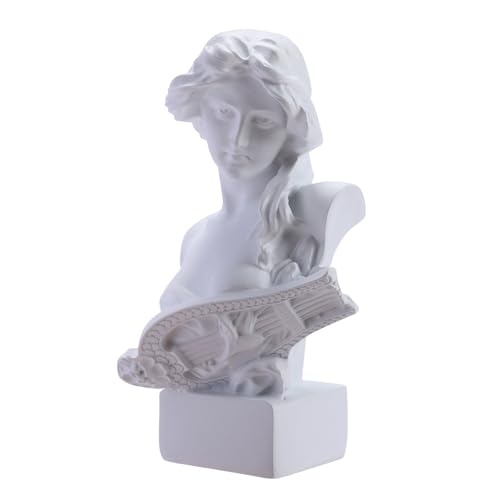 CECKQUE Estatua de busto de mitología griega de Afrodita, artículos de decoración clásica de diosa romana para estante de habitación, estanterías, adornos de partición (blanco, 6 pulgadas)