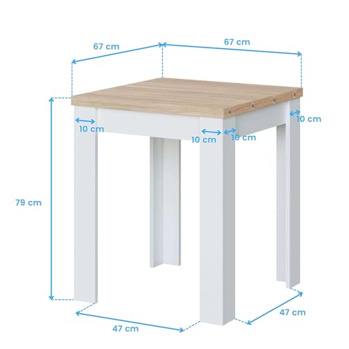 Miniatura 3 de Habitdesign Mesa Auxiliar Extensible Para Cocina, Color Blanco Artik Y Roble Canadian, 67 134x67x79 Cm Modelo Livre