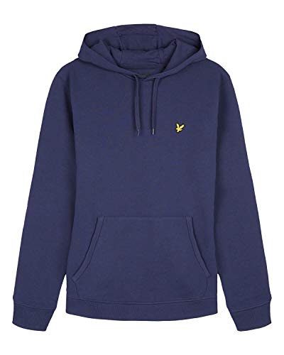 Image of Lyle & Scott Men's Pullover Hoodie Regular Fit Plain Hooded Long Sleeve Hoodie, Blue (Navy Z99), Small (Manufacturer Size:S)