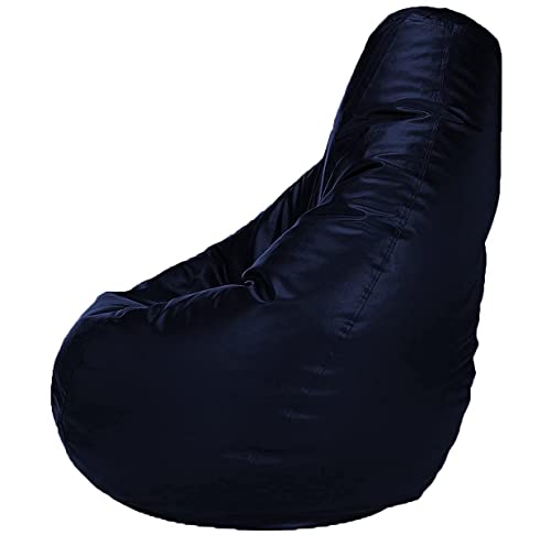 Image of Casa Copenhagen Premium Leather Bean Bag Chair, Filled with Beans | Capacity: Upto 7 Ft Height, 200 KG Weight | 5XL | Dark Navy Blue
