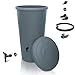 Produktbild YourCasa Regentonne 160 Liter [inklusive Anschlusset & Bohrer] Regenfass Wetterfest aus Kunststoff mit Wasserhahn - Regenwassertonne - Wasserfass Regenwassertank Wassertonne für Garten (Grau, 160L)