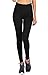 VIV Collection Regular Size Full Length Solid Brushed Yoga Waistband Leggings (Black)