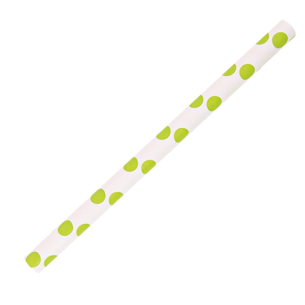 4000 Stück NATUREStar Papier-Trinkhalme Cocktail gepunktet, grün-weiß, L: 13 cm, Ø: 0,8 cm, Karton, Papierstrohhalme, Papier-Rührstäbchen, Strohhalme