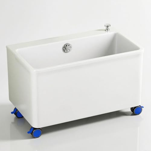 Generico Utilità lavello Mop Servizio Bacino con Ruote, Lavandino Mobile di Slop della Vasca della Lavanderia di plastica Resistente, Bacino Portatile della Lavanderia di Grande capacità