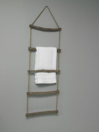 Shabby Vintage Chic Wooden Rope Ladder Towel Rail - Perfect for any Bathroom or Toilet Room