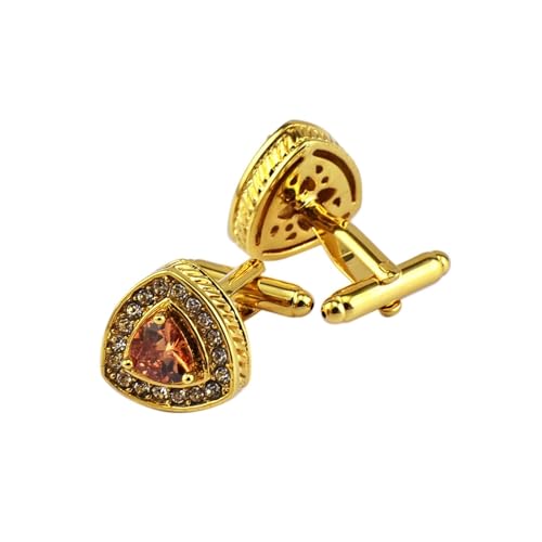 Gemelos de oro con circonita cúbica blanca de alta joyería para hombre