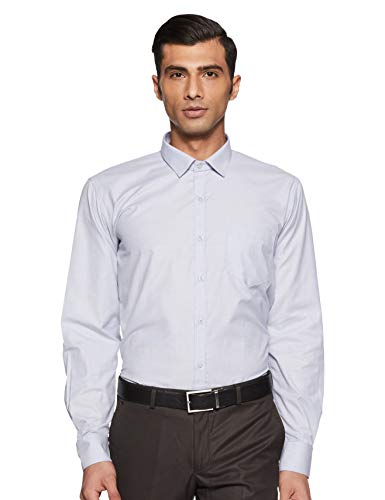 Image of Hang & Wear Men's Plain Regular fit Formal Shirt (MS-G12- Grey 38)