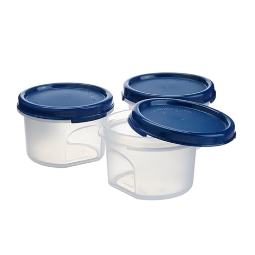 Signoraware Modular Round Container Set, 200ml, Set of 3, Mod Blue