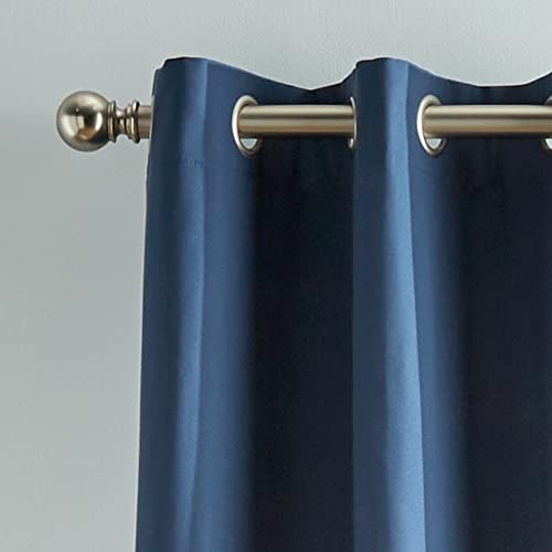 Dream Factory Grommet Top Window Treatment 2 Piece Set Room Darkening Curtains For Kids Bedroom Decor Solid Lined Drapes, 84" Panel Pair, Denim Harper #TOP1