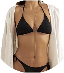 Jerany Boho Gold Body Chain Small Bead Sexy Bra Bikini Waist Body Necklace Beach Body Chains for Women and Girls
