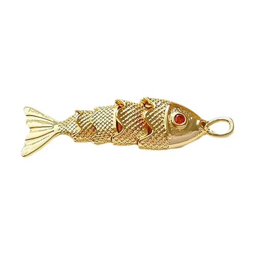 RJSQAQE Colgante de pez dorado, dijes de peces de animales marinos, dijes en forma de pez dorado, colgantes chapados en oro, colgantes de océano pavé para manualidades, pulseras, collares, aretes,