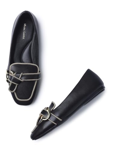 Image of Marc Loire Solid Casual Loafers for Women| Stylish Fashion Slip-On Flat Loafers Shoe with TPR Sole| Party & Office Footwear
