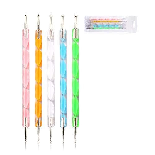 Trexee 5 PCS Double Way Dotting Painting Pen Manicure Tools Nail Art Dotting pen Tool Dot Set-image-45