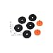 LIOOBO 7pcs Cymbal Sleeves Felts Set Hi-hat Clutch Felt Pad Superior Drum Cymbal Stand Accessory Black Sleeves Orange Rod Combination