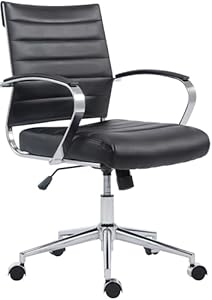 CLP Drehstuhl Oakland I Chefsessel Mit Stufenloser Sitzhöhenverstellung I Bürosessel Mit Leichtlaufrollen, Farbe:schwarz, Material:Kunstleder