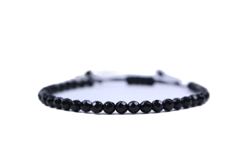 Bracelet cordon onyx noir 4mm contre le stress et pour l'harmonie