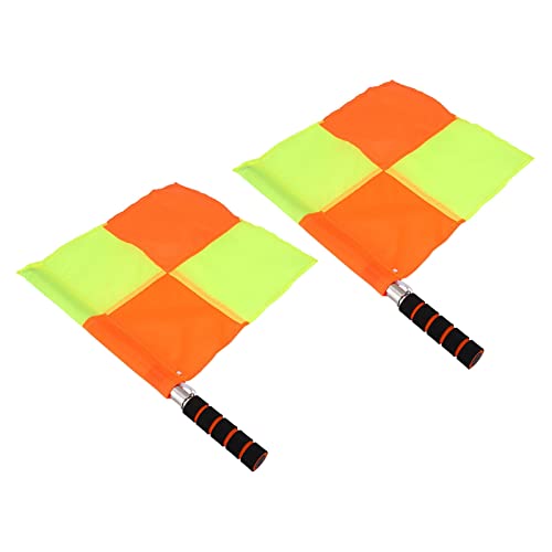 Referee Flag 2Pcs Waterproof Referee Linesman Flag with Storage Bag Referee Equipment for Sports Match Soccer Football Hockey Training
