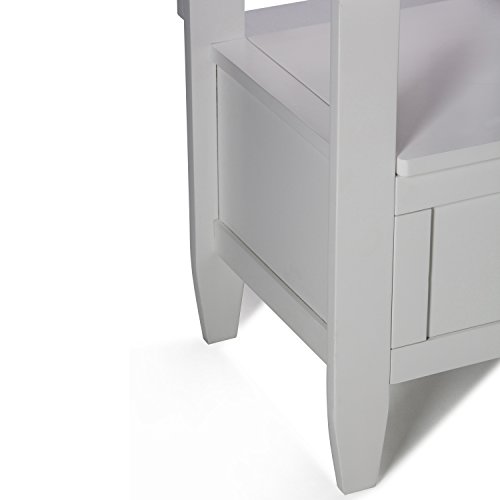 Simplihome Brooklyn Solid Wood 48 Inch Wide Entryway Storage Bench With Safety Hinge, Multifunctional Contemporary In White #TOP6