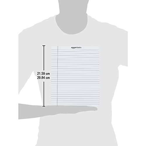 Image of Amazon Basics Legal /Wide Ruled 8-1 /2 by 11-3 /4 Legal Pad, White, 600 Count (12 Pack of 50 Sheets)