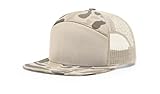 Ridge & River 168P Hat 7-Panel Trucker Cap Hi-Pro Snapback Cap Camo Hat Adjustable Baseball Cap - Harvest Duck Camo/Sandstone