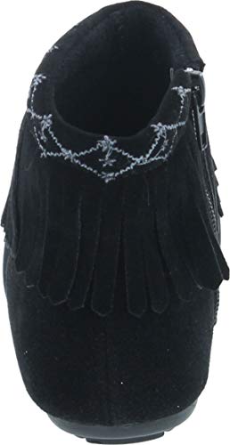 Denise-5 Girl's Kids Embroidered Fringe Mocassin Low Heel Ankle Booties4
