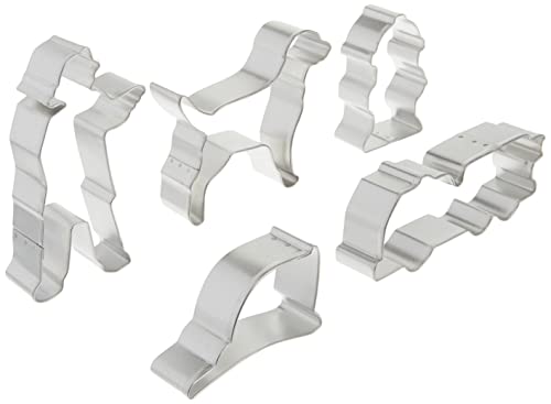 R&M International Fire Truck Cookie Cutters, Firefighter, Truck, Helmet, Hydrant, Dog, 5-Piece Set #TOP2