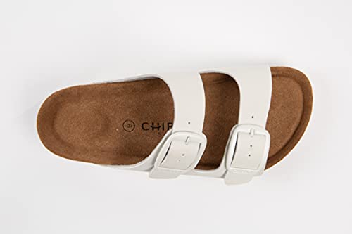 Chipper Soles Soft Durable Leather Flat Sandals Women for Indoor and Outdoor - Ribbed Rubber Walking Slippers Sandles with Two Adjustable Straps - Non-Slip Outsole Scooter Sandals2