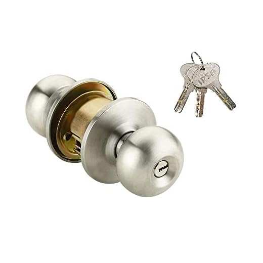 IPSA High-Security SS202 Backset 60 mm Steel Cylindrical Lock Lockset Tubular Knob with Computer Key