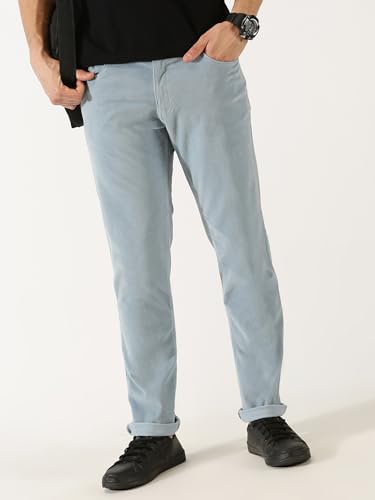 Image of Thomas Scott Men Mid Rise Slim Fit Corduroy Chino Pants
