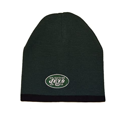 Toddler New York Jets Green With Black Tipping Skull Cap - Nfl Baby Cuffless Beanie Knit Hat #TOP8