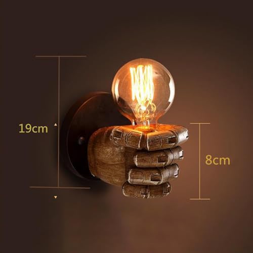 Image of Aomesinc Vintage Wall Sconce Industrial Hand Shaped Wall Light Fixture Edison Lamp Fixture Indoor for Bedroom Kitchen Restaurant Farmhouse(Left)