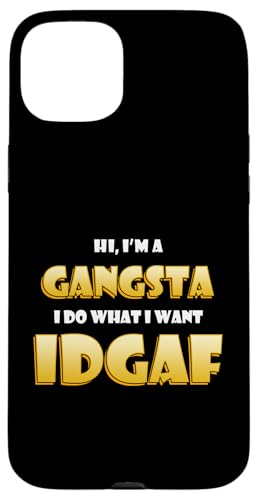 Gangsta IDGAF Funny Gaming Cosplay Costume For Gangstas �X�}�z�P�[�X iPhone 15 Plus �p