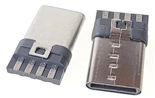 USB-C macho de 8 pines con escudo vertical para transferencia estable 5 uds