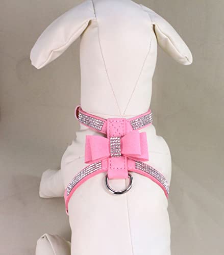 Kleines Hundegeschirr für Mädchen, mit Strass, für Damen, niedlich, ausgefallen, funkelnd, weich, hübscher Kristalldiamant für XS, Schwarz, Größe XS