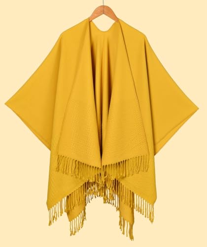 Women's Tassel Pashmina Shawl Wraps Open Front Poncho Cape Fashion Reversible Blanket Scarf Travel Cardigan Sweater2