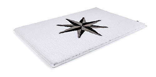 RHOMTUFT Badteppich Windrose eckig 60 x 90 cm Farbe: silbergr/schw/perl – Bild 3