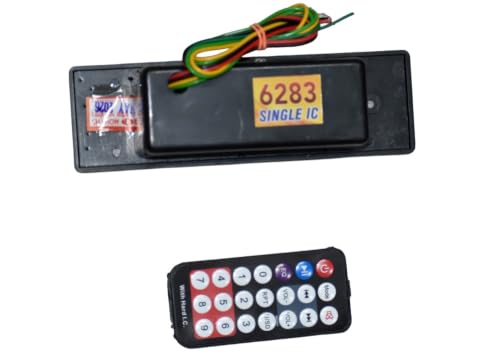Image of Rashri 12V DC Bluetooth MP3 USB FM Music Player 6283 Single IC with in-Built Stereo Amplifier and Remote Control for E-Rickshaw, Bike, Car and Auto