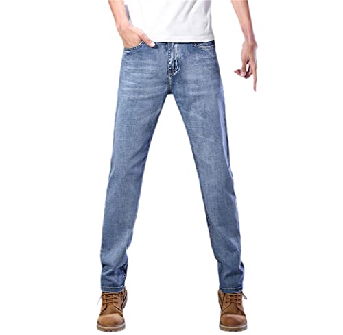 Jean stretch pour homme WEGUKRI denim coupe droite bleu confortable