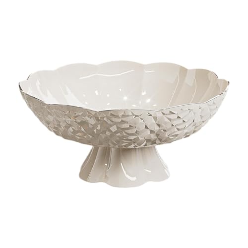 SZLIFE Bol à Fruits, Support pour Corbeille à Fruits, Coupe à Fruits, Bol de Service, Coupe Décorative Sur Pied avec Trous d'égouttage pour Desserts et...