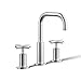 KOHLER K-14406-3-CP Purist Widespread Lavatory Faucet with Low Gooseneck and Low Cross Handles, Polished Chrome