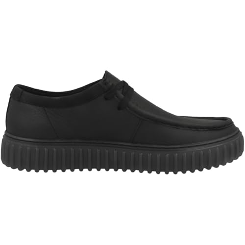Clarks Para Hombre. 26181385 Zapatos De Piel Torhill Lo Negro (44), Plano, Cordones, Casual - 3