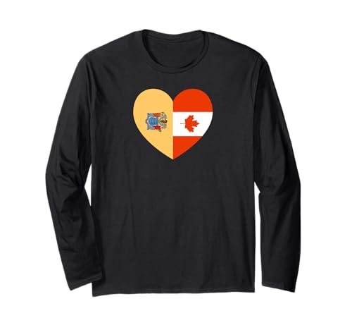 New Jersey and Canada Flags: Heart Shaped Unity ����T�V���c