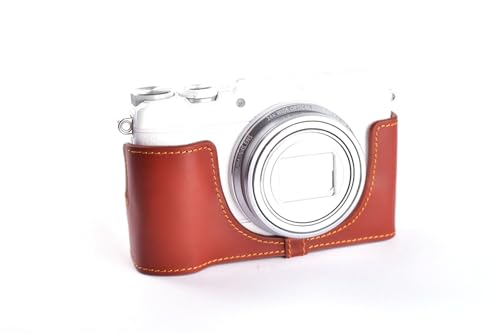Demi Camera Case Olympus Stylus SH-1 SH1 Sac Housse Cuir véritable Marron