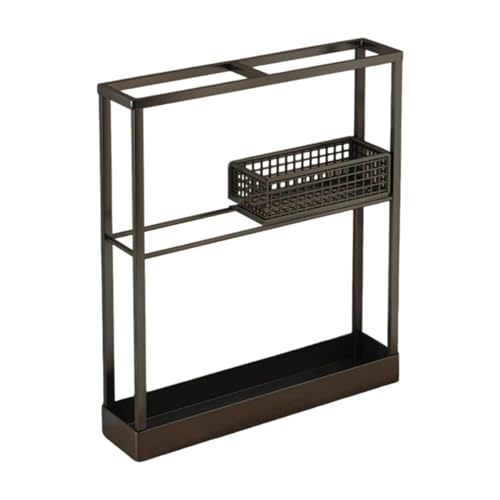 YunJove Paragüero Estante para Paraguas Soporte de Pie Contenedor de Almacenaje de Metal Robusto con Base Ventilada Adecuado para Vestíbulos de Hotel Y Oficin, Negro, Individual