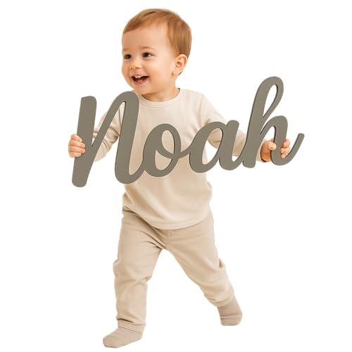 Baby Name Sign Nursery Wall Decor Wooden Letters Wood Plaque Birthday Decoration Baby Shower Sign 8'' inch - 35'' inch Wide