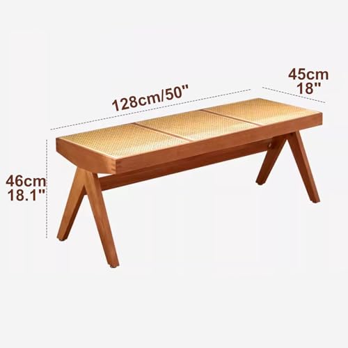 Banco de entrada de ratán y madera de 50 pulgadas para pasillo y salón 4