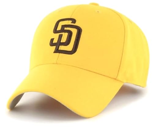 Officially Licensed San Diego Youth Boys Girls Baseball Hat Classic Yellow/Brown MVP Adjustable Embroidered Team Logo Kids Sports Cap